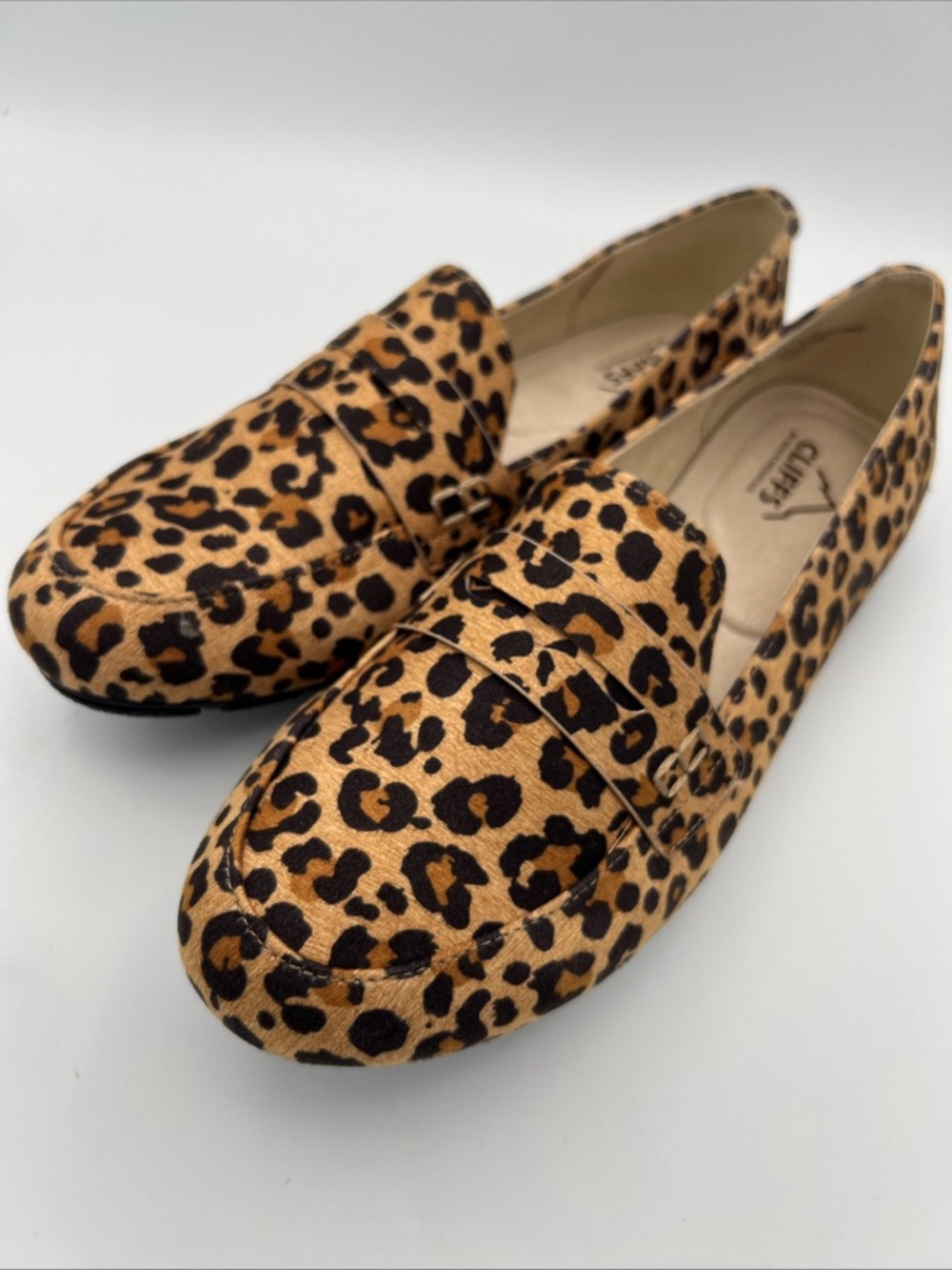 Cliffs by WHITE MOUNTAIN Leopard Print Slip-On Loafers in Tan and Black